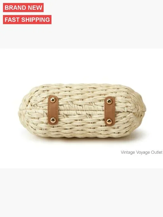 Straw Tote Bag Hobo Crossbody Shoulder Purse Summer Beach Handbag - Picture 5 of 7